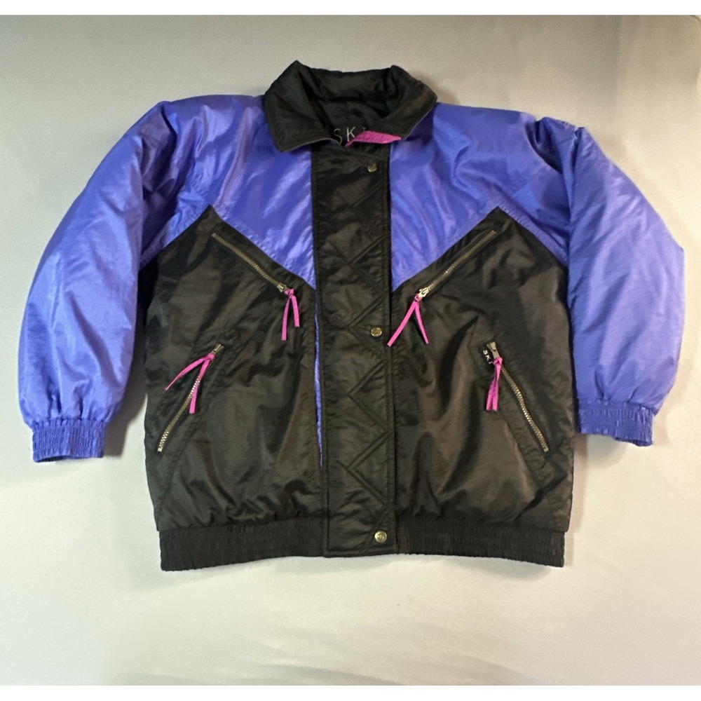Vintage Ski Jacket Pink/Purple/Black Size Large Retro aesthetic 90's